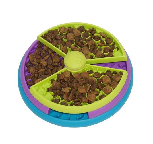 Slow Feeder Bowl for Dogs & Cats – Anti-Choking Rotating Puzzle Feeder, Interactive Pet Slow-Eating Food Bowl